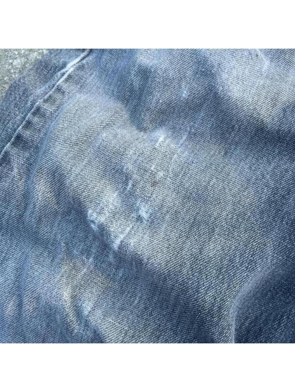 Vintage y2k 90s Polo Ralph Lauren faded and distressed grey straight leg jeans - Picture 4 of 8
